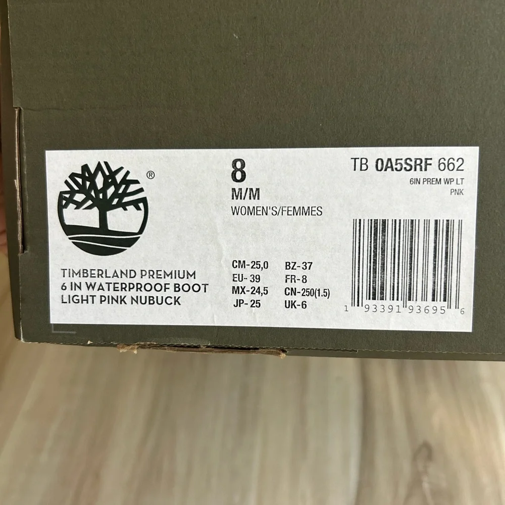NEW IN BOX! Timberland Pink Nubuck Waterproof, Insulated Boots - Picture 9 of 9